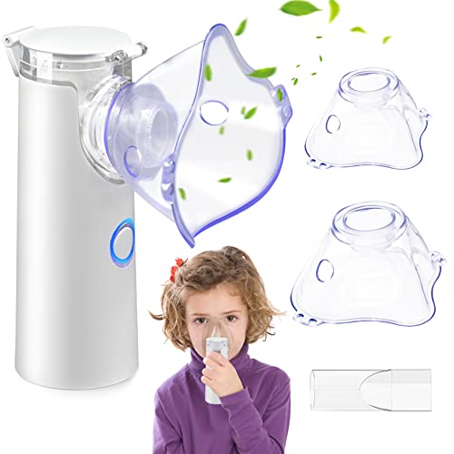 Inhalator Inhalationsgerät kinder und Erwachsene, Wholede Inhalator Vernebler Set Atemwegserkrankungen wirksam,Inhalationsgerät Tragbar Vernebler Set mit 2 Maske und Mundstück,Typ-C-Kabel Cover