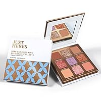 Just Herbs Eyeshadow Palette 9 in 1 Long Lasting Blendable Eye Makeup Palette (Sunshine – Day Palette)