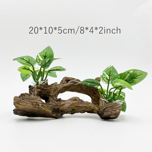 Image of Fish Tank Decorations Aquarium Decor Ornaments Betta Silk Leaf pad Hammock Artifical Driftwood Cave Goldfish Bowl Accessories (Type-E)