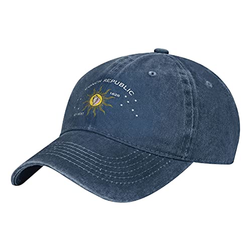 YINGJIE Conch Republic Key West 1828 Baseball Caps Unisex Adjustable Sun Hat Can Be Washed Leisure Dad Hat Navy,One Size