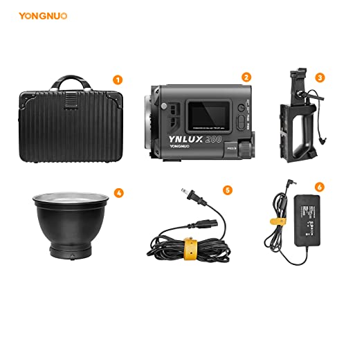 Image of YONGNUO YNLUX200 200W LED Video Light, Handheld Continuous Output Lighting, with Bowens Mount, 2700-6500K Bi-Color, CRI96+ 2.4G Wireless Remote, for Portrait Wedding Outdoor Shooting YouTube Videos