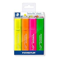 Staedtler Inkjet Safe Highlighter Textsurfer Classic, Assorted, Wallet of 4 (364 P WP4)