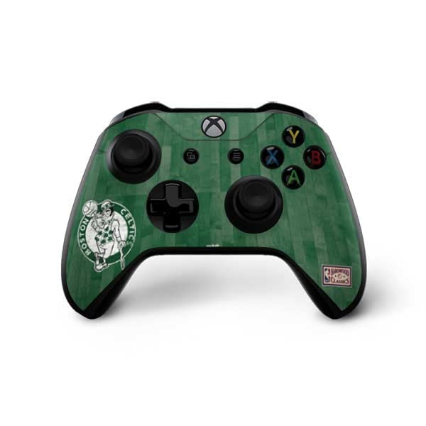 Skinit Decal Gaming Skin Compatible with Xbox One X Bundle - Officially Licensed NBA Boston Celtics Hardwood Classics Design