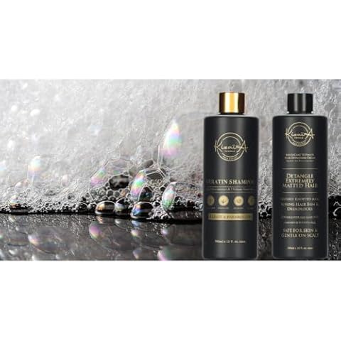 KizaiaCare Hair Detangling Bundle: Ultimate Detangler & Keratin Deep Scalp Cleasing Volumizing Biotin Shampoo | Painless Detangling and Repairing Solution for All Hair Types - Sulfate & Silicone-Free Cover
