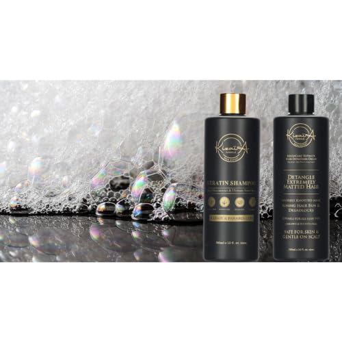 KizaiaCare Hair Detangling Bundle: Ultimate Detangler & Keratin Deep Scalp Cleasing Volumizing Biotin Shampoo | Painless Detangling and Repairing Solution for All Hair Types - Sulfate & Silicone-Free
