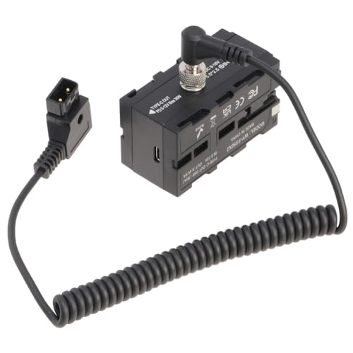 Conector D-Tap en rodajes largos con cable CC y batería ficticia NP-F para monitor de cámara