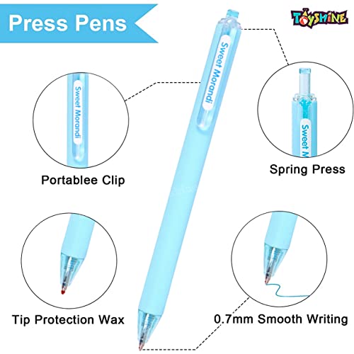 Image of Toyshine Pack of 9 Colored Gel Ink Pens Medium Point (0.7mm), Comfortable Writing for Adults and Kids Writing Journal, Taking Notes, Drawing at School Office Home