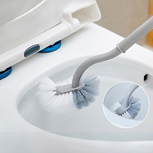 Wolpin Multipurpose Angular Toilet Cleaning Brush | Polypropylene Bathroom Floor Sink Brush for Indian Western Toilet | ...