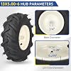 GICOOL 13x5.00-6 Tiller Tire and Wheel, 3/4 Axle Size, 3-1/8 Centered Hub, Compatible with Craftsman & Troy-Bilt Tiller Replacement