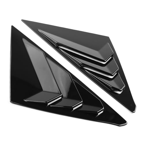 Image of Thenice for 11th Gen Civic Racing Style Rear Side Window Louvers Air Vent Scoop Shades Cover Blinds Compatible with Honda Civic Hatchabck Type R 2022 2023 2024 2025 2026 -Glossy Black