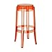 Kartell Charles Ghost Taburete, Plástico, Naranja, 46x75x43 cm, 2 unidades