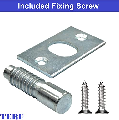 TERF® Heavy Duty Steel Hinge Bolts Including Fixing Screw for Door Frame Protection - Pack of 4, Zinc - Image 2