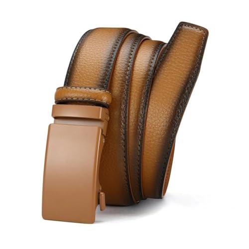 Men's Business Leather Belt, Adjustable Metal Buckle Casual Belt, Sliding Ratchet Belt 40Cx31wps-Rd 115CM2