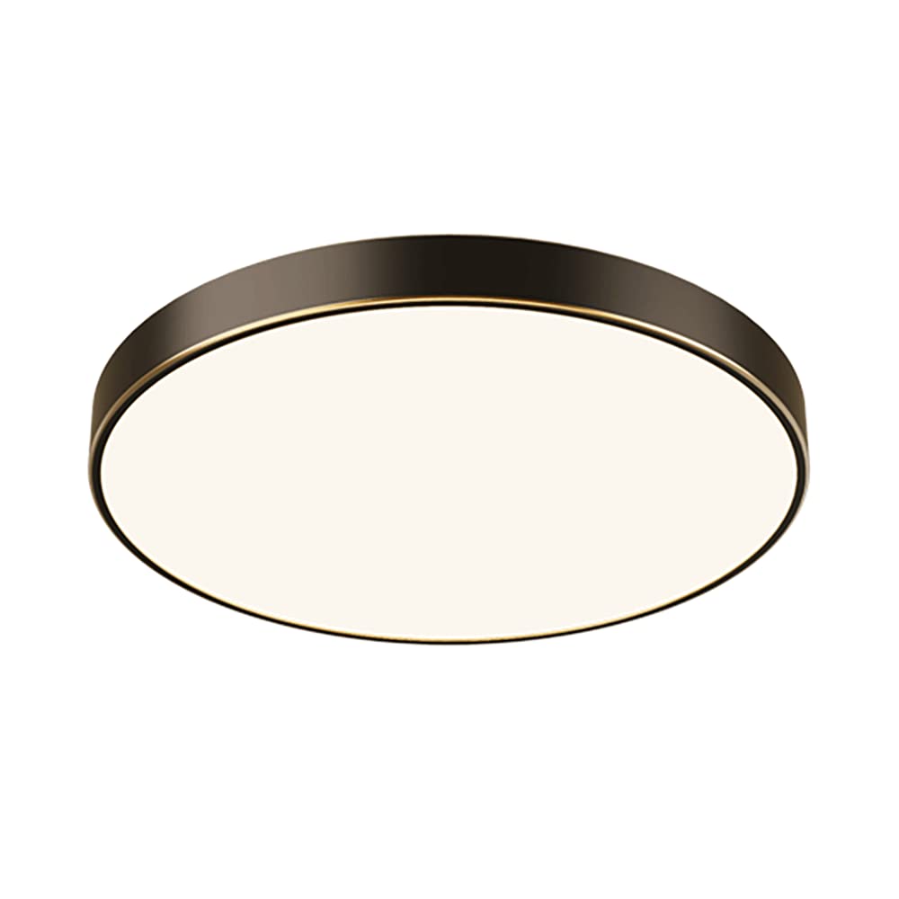 Plafonnier en laiton noir de style moderne à LED 3 couleurs, un luminaire chic pour le salon