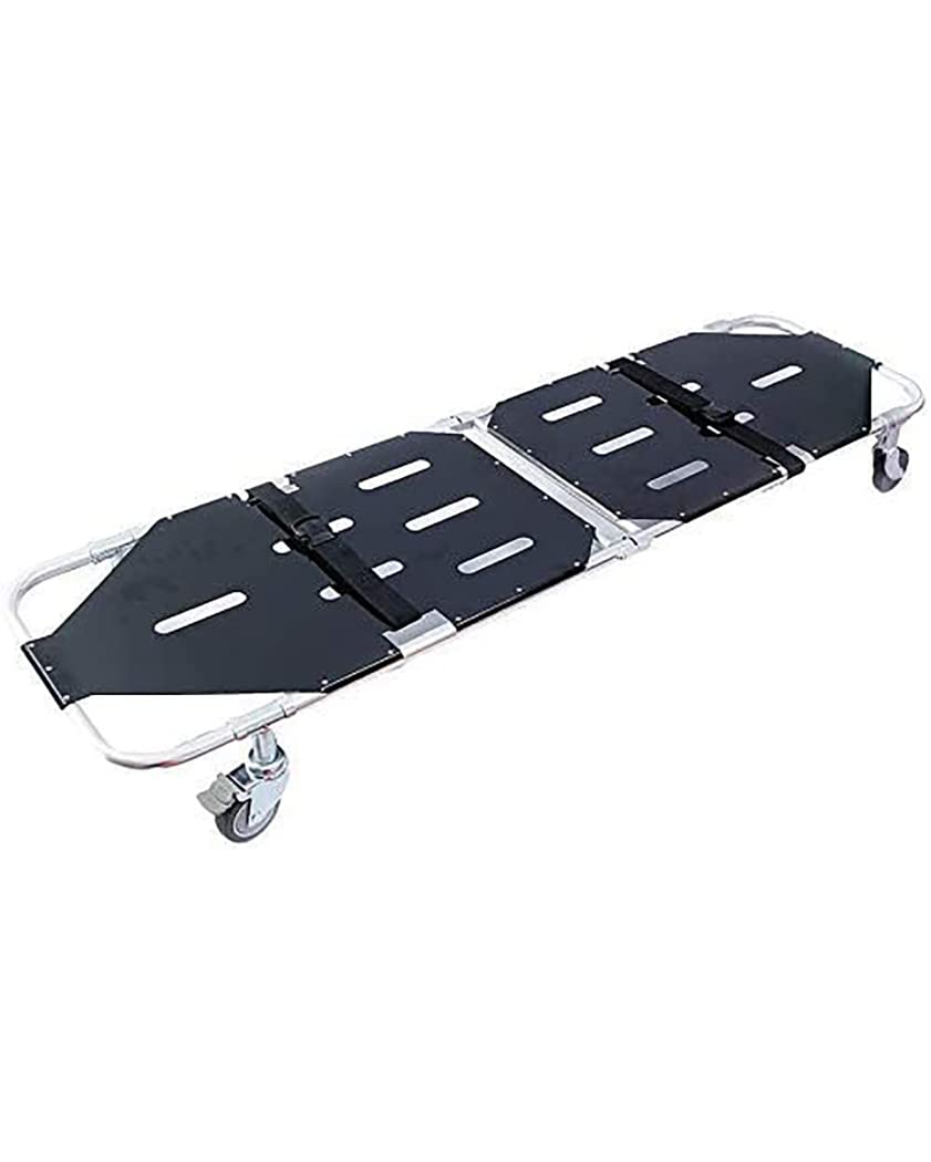 FAXIOAWA Tragbare 4-Rad-Notrettungsbahre Faltbare Flache Bahre aus Aluminiumlegierung für den Patiententransport Bahre mit 159 kg Tragfähigkeit