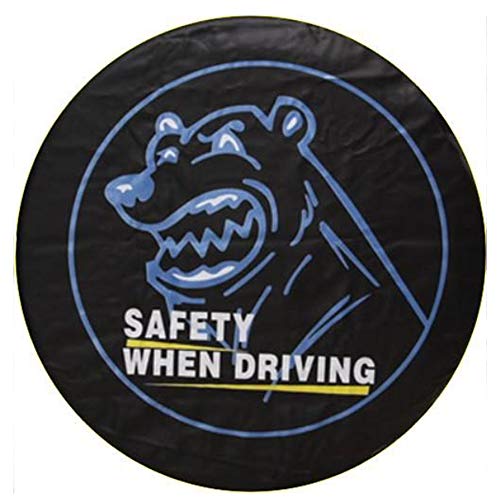 Wooleagoo - Funda Universal de Piel sintética para Llantas de Repuesto con Imagen de Oso