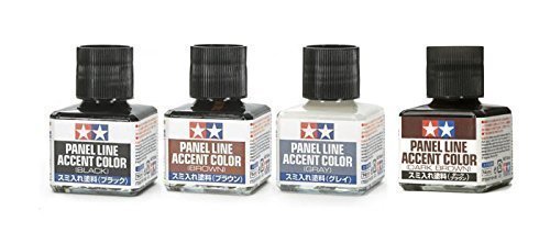 TAMIYA Panel Line Accent Color All 4 colors ( Black,Brown,Gray, Dark Brown )