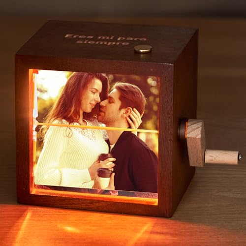 Album Fotos Personalizado Album de Fotos con Manivela Luz Led Marco de Libro de Fotos Personalizado Máquina de Animación Personalizada Regalos Personalizados para Mujer Hombre