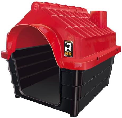 Casinha Plástica Desmontável para Cachorros N6 Casa Grande Vermel...