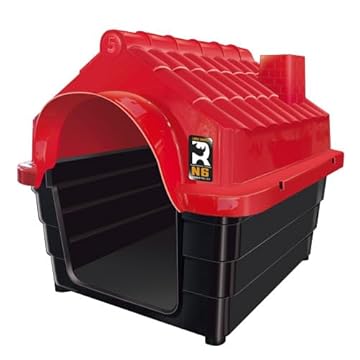 Casinha Plástica Desmontável para Cachorros N6 Casa Grande Vermelho