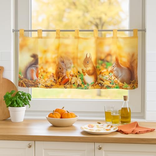 KAMACA Herbstliche Bistrogardine 45x120 cm mit...