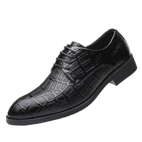 Men's Oxford Dress Shoes Leather Pointed Toe Formal Business Loafers Slip-Resistant Low-Top Footwear for Wedding, Party, or Casual Office Wear