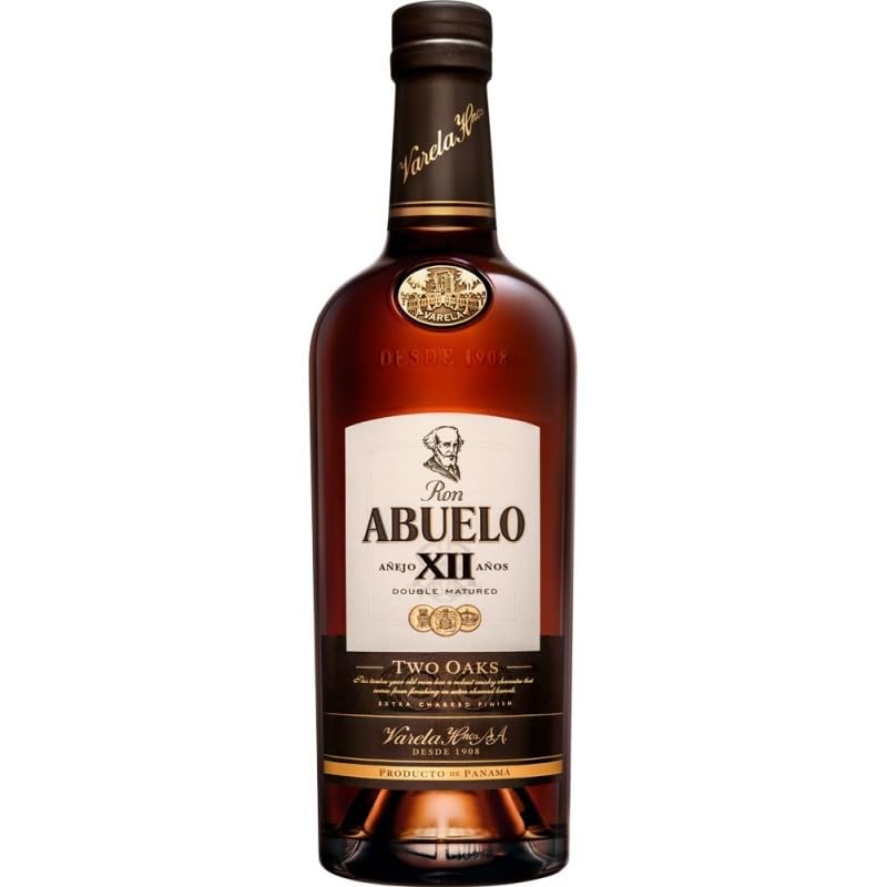 Ron Abuelo Two Oaks 40% Vol – Ron panameño exclusivo envejecido en dos tipos de barricas para un sabor complejo, suave y elegante ideal para paladares exigentes