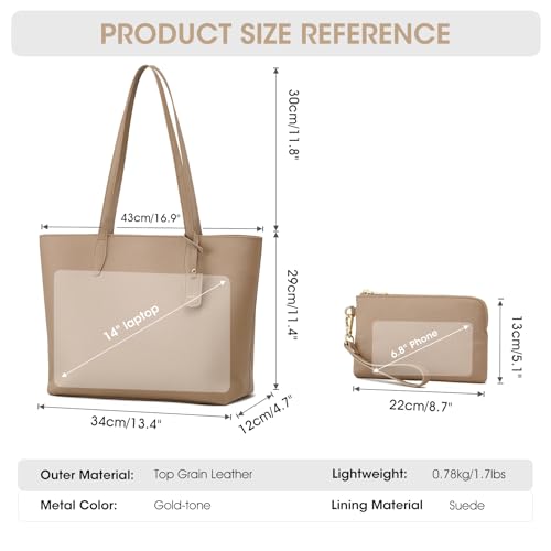 Kattee Leather Tote Bags para mujeres bolsos de hombro miniatura 4