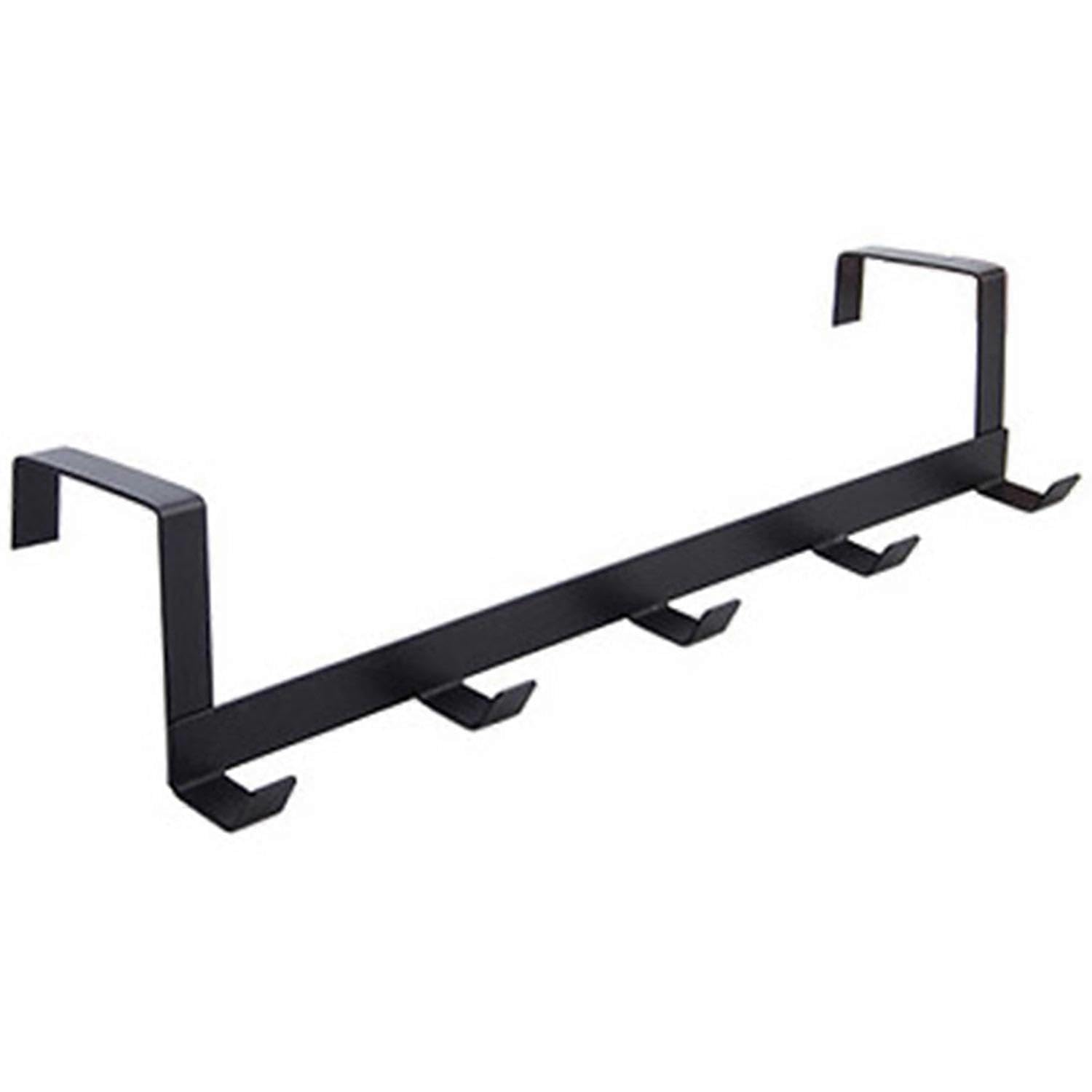 JOYHAPPST Smart Wide Over the Door Rack Wrought Iron Hook Black
