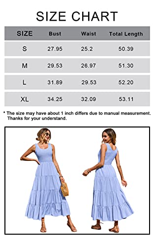 Prettygarden Women's Casual Dresses Crew Neck Summer Sleeveless Tiered Maxi Dress Beige Dress Women Tank Holiday Dress (Apricot,Medium) #TOP5