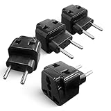 OREI Europe Power Plug Adapter Works in Russia, Turkey, Ethiopia, Korea, Monaco and More   (Type C) - 4 Pack, Black