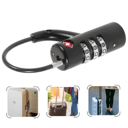 Candado TSA para equipaje con combinación de dígitos y cable de acero flexible 8