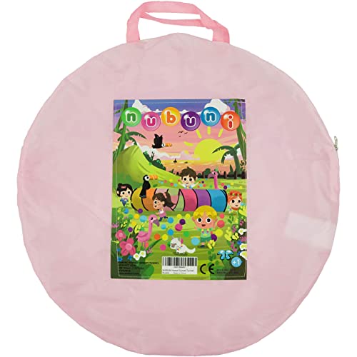 NUBUNI Kinder Tunnel XL 180 cm | Krabbeltunnel | Parcour Kinder Indoor Outdoor | Baby Klettern ab 1 Jahr | Kriechtunnel | Spieltunnel Kind | B (Bälle Nicht Enthalten)