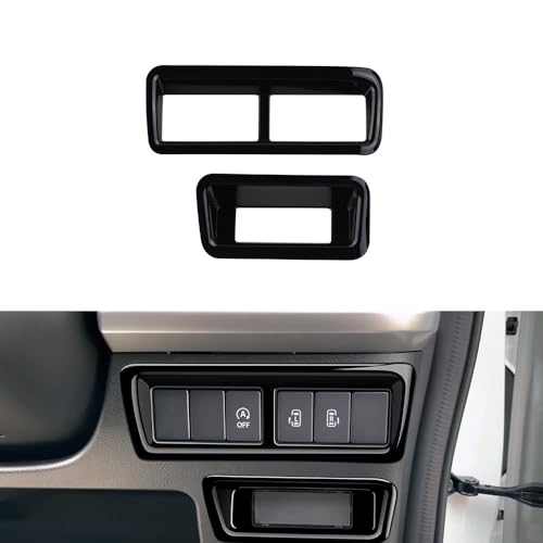 TARCELL スペーシア MK53S アクセサリー スペーシア カスタム MK53S アクセサリー コンソールパネルカバー コンソールスイッチパネルカバー インテリアパネル ABS製 車種専用設計 スペーシア MK53S カスタムパーツ「2P・ブラック」