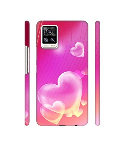 Image of Solimo Designer Heart Abstract 3D Printed Hard Back Case Backcase for Mobile Cover for Vivo V20, Multicolor
