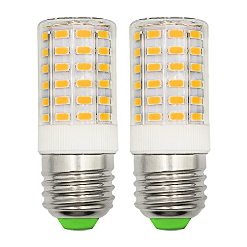 ASAIHKUN E27 LED 7W Warm White Super Bright Equivalent to 60W 70W ES Edison Screw Light Short Size Cylinder Compact Corn Bulb AC 100-265V Energy Efficient Ceiling Fan Light Non-Dimmable (Pack of 2)