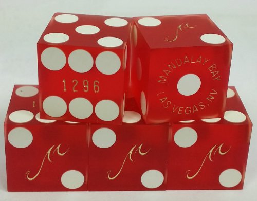 Stick of 5 Mandalay Bay Casino Las Vegas NV Matching Numbers Used DICE