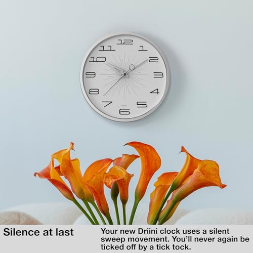 Reloj de pared analógico Driini 12 pulgadas silencioso miniatura 3