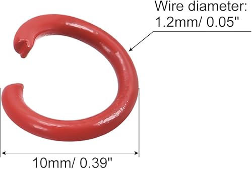 Miniatura 2 de uxcell Anillos de salto abiertos, conectores de junta tórica coloridos de 0.394 pulgadas para manualidades, fabricación de joyas, acero al carbono,