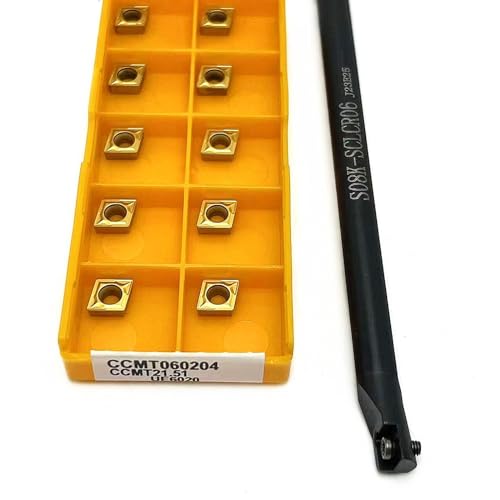 Portaherramientas para torno S08K-SCLCR06 con 10 inserciones CCMT060204
