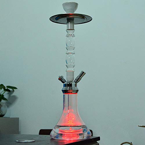 WYYHAA Shisha Set Hookah, 21" Acryl Eleganz Huka mit LED-Leuchten Silikon-Bowl-Schlauch Charcoal Tongs Waschbar Besserer Filtration mit Diffusor – Bild 7