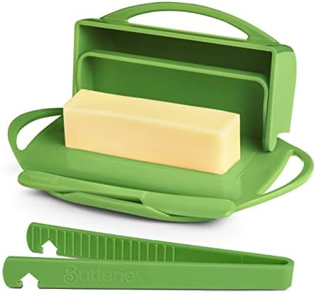 Butterie Flip-Top Butter Dish With Knife - 2-Pack, Holds 2 Sticks, Shatterproof & Dishwasher Safe, Gray - View #5