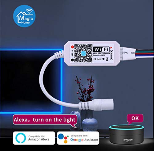Goldwin Smart Wifi Led Rgbw 5 Pin Controller,Led Strip,Led Pannel Light,Led Lamps , Color Changing Wireless Remote Control With Free App,Compatible With Amazon Alexa,Google Assistant,Ifttt (3) #TOP1