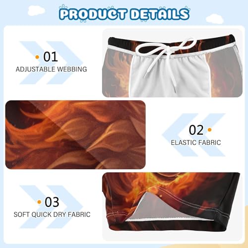 Boys Swim Shorts Flames Wolf Swim Trunks for Kids 208485863