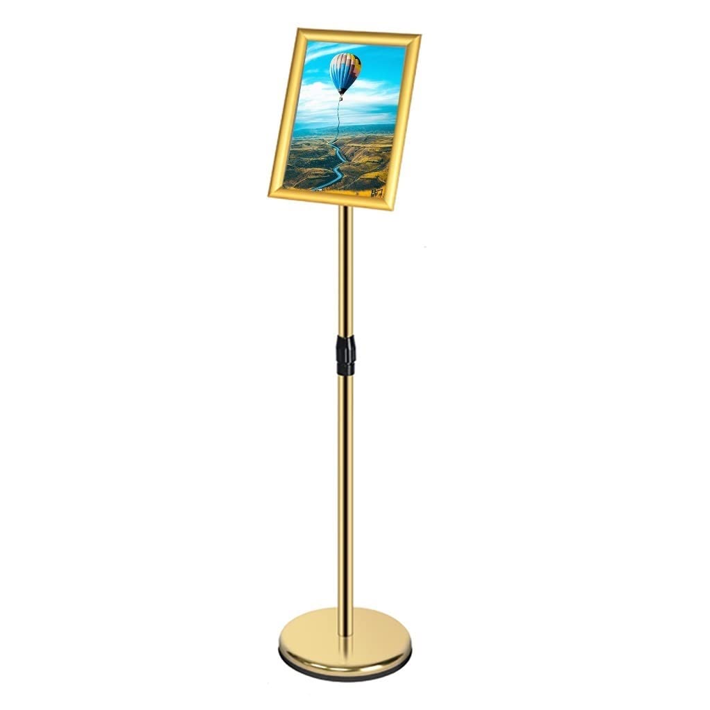 Soporte para carteles Soporte de suelo, Soporte for carteles ajustable A4 multicolor(Gold)