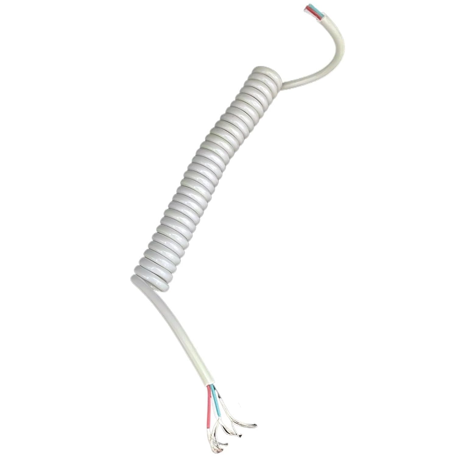 BDAYEK Spring Spiral Cable Coiled cable 4 Core White Spring Cable 3mm OD Car Telescopic Wire Diy Retractable Coil