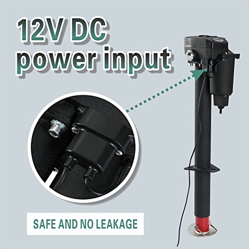 Electric Tongue Jack 3,500 Lb 12 Volt Heavy Duty Trailer Jack With Drop Leg For Rv Camper Car Truck Black #TOP6