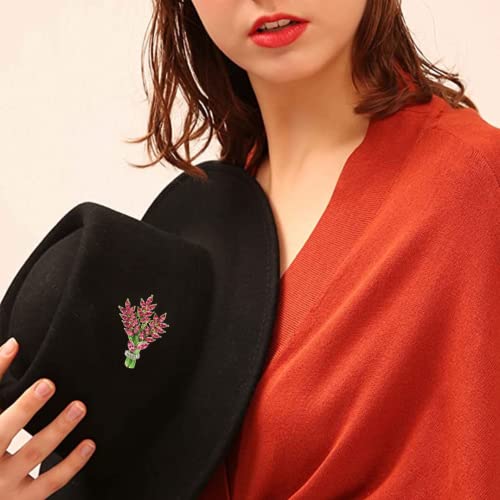 Image of Lavender flower brooch crystal rhinestone tulip brooch elegant accessories jewelry women brooches and pins fashion jewelry wedding flowers lapel pin