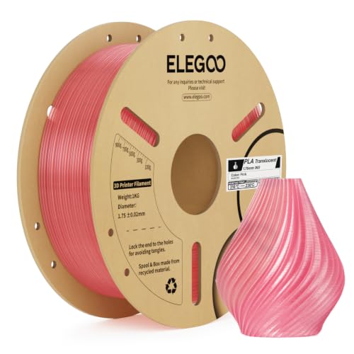 Image of ELEGOO PLA 3D Printer Filament 1.75mm Translucent Pink 1KG