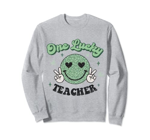One Lucky Teacher Retro San Patricio Día de Agradecimiento escolar Sudadera